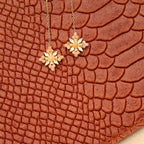 Hawthorn Gemstone Floral Chain Earrings