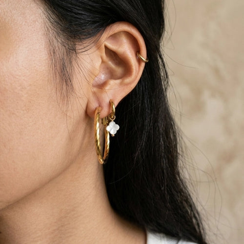 Siana chased texture Creoles Earrings