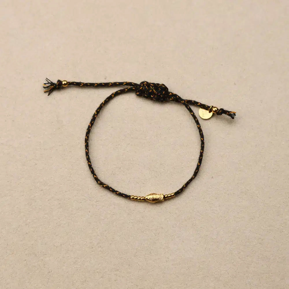 Soliflore Tiny Fish black Drawstring Bracelet