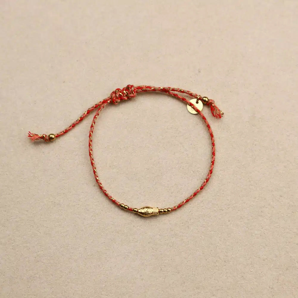 Soliflore Tiny Fish red Drawstring Bracelet