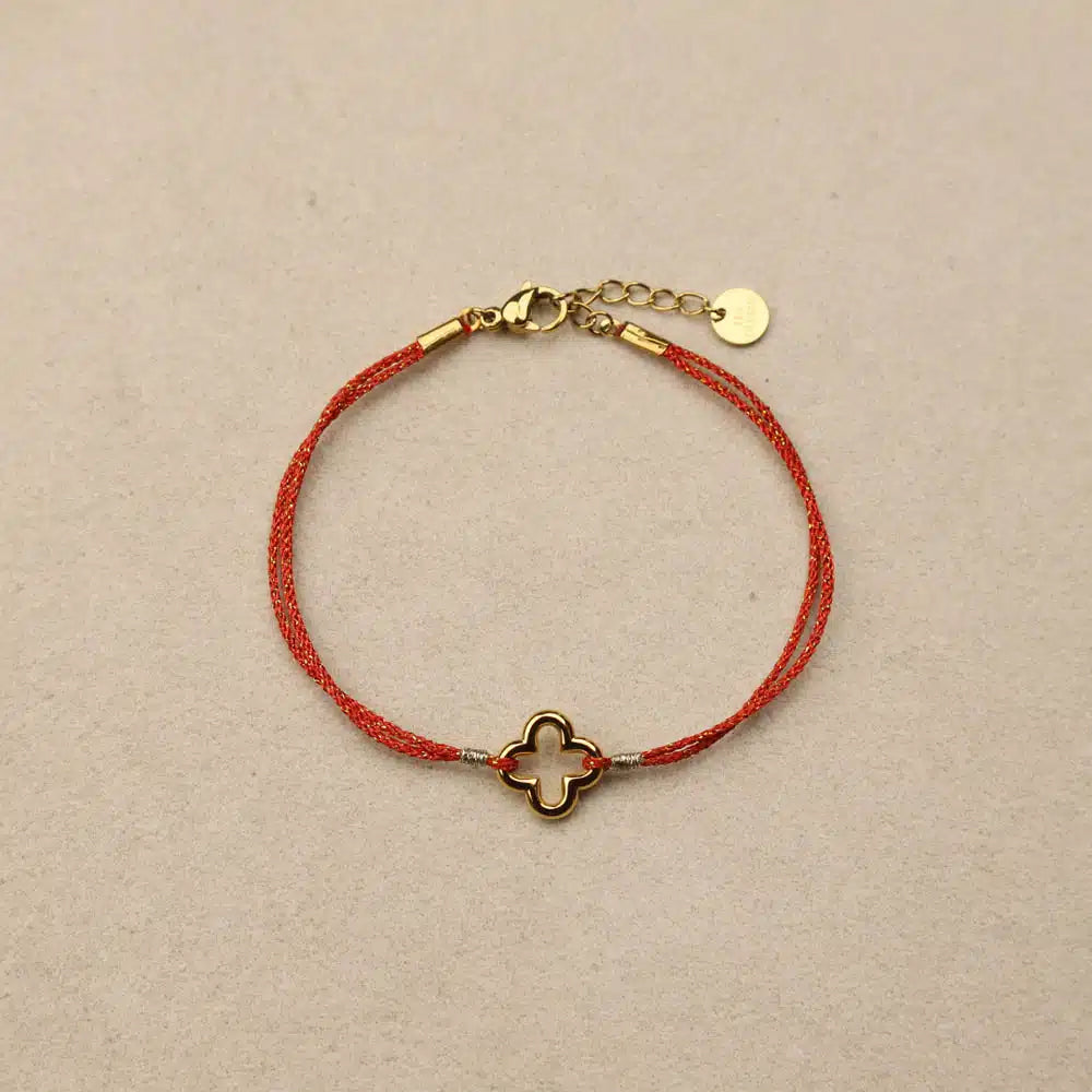 Sophia Clover Burnt Orange Lurex Thread Bracelet