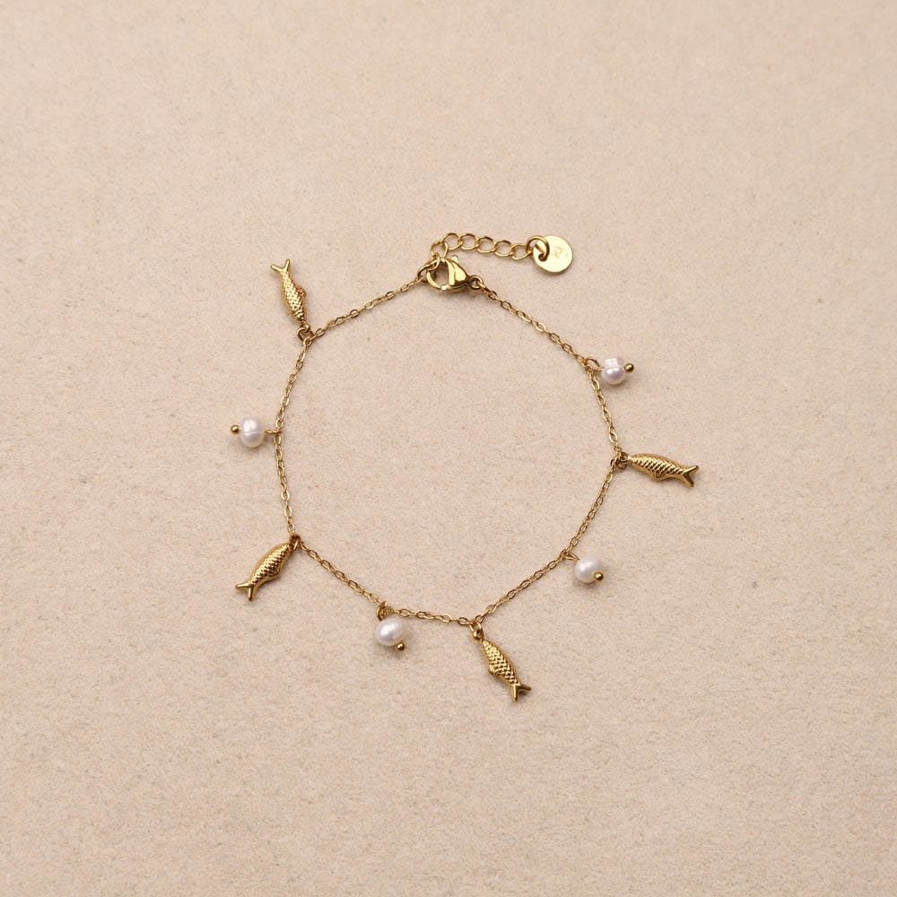 Les Cleias Syrene Pearl fish Charms Bracelet