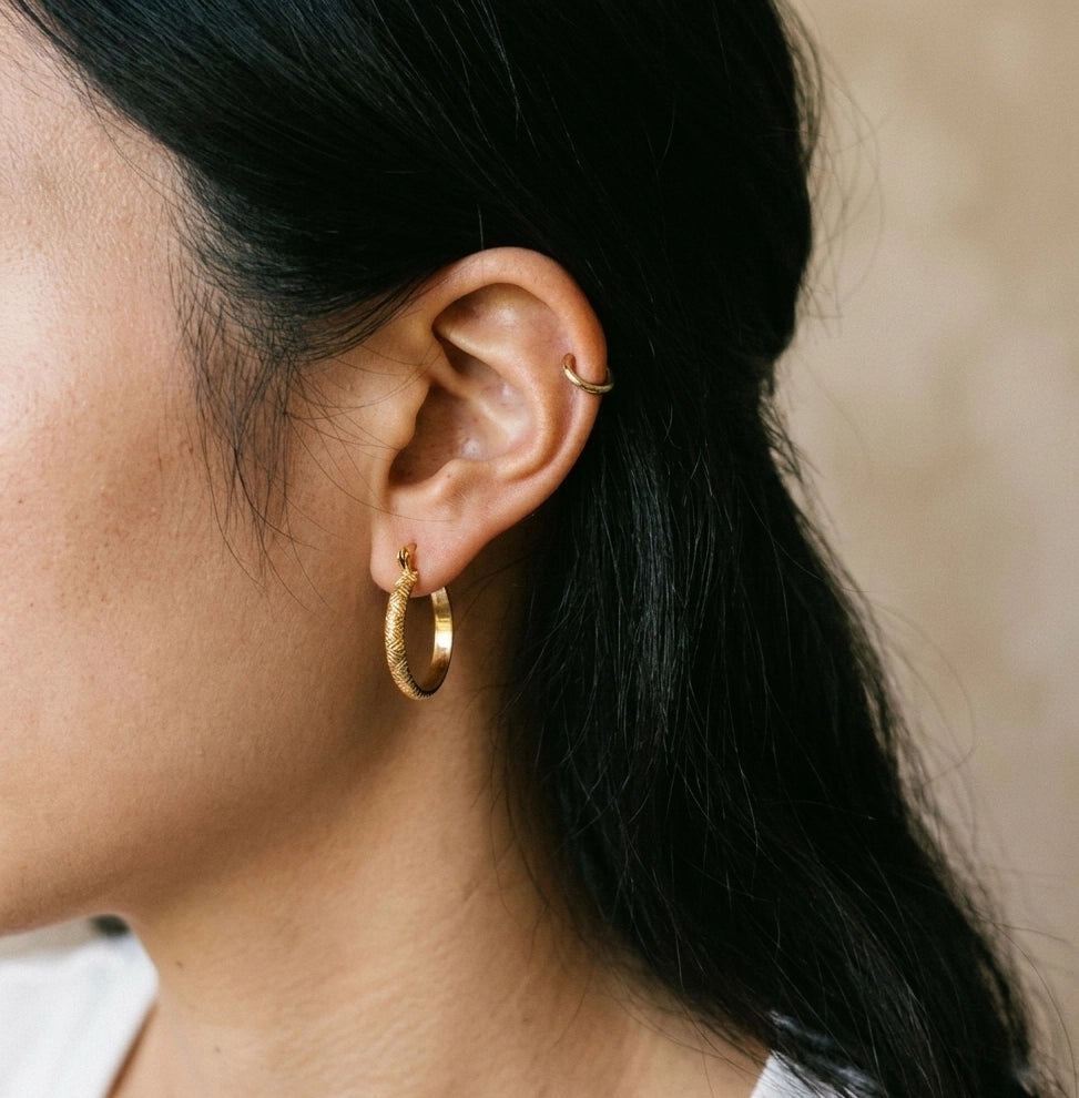 Thalys Engraving Creoles Earrings