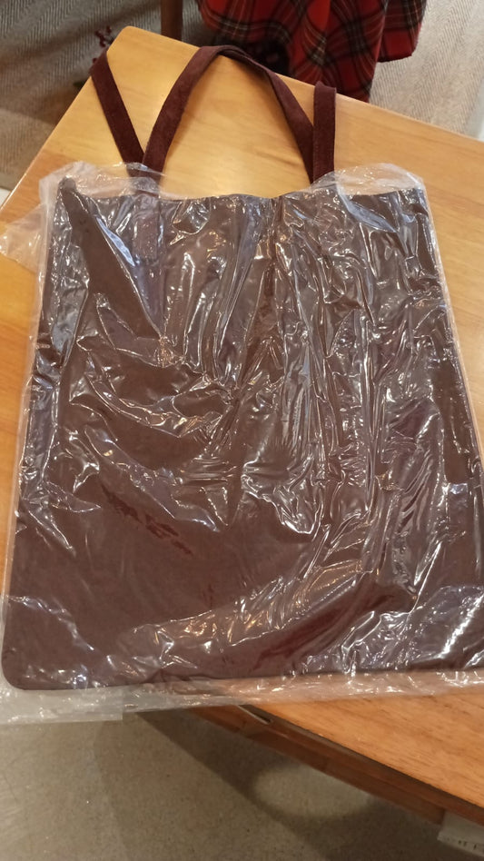 Burgundy suede tote bag