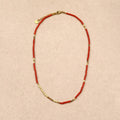 Zia Fine Stone Coral Red Necklace