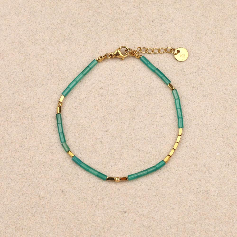 Zia Fine Stone Green Agate Bracelet