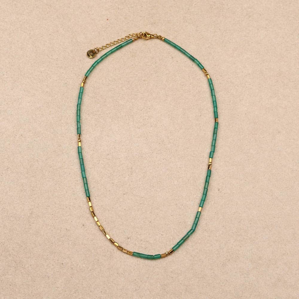 Zia Fine Stone Green Agate Necklace