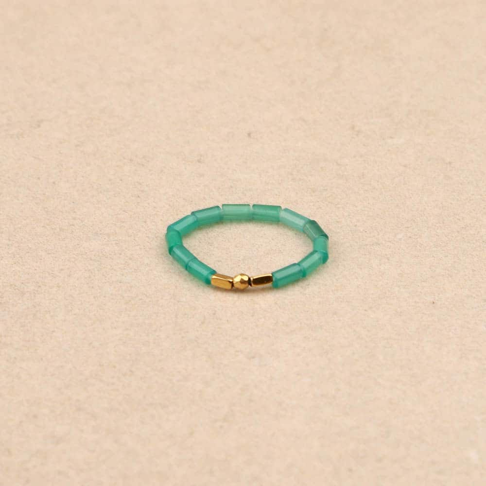 Zia Green Agate Ring