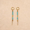 Zia Turquoise Stone Chain Earrings