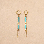 Zia Turquoise Stone Chain Earrings