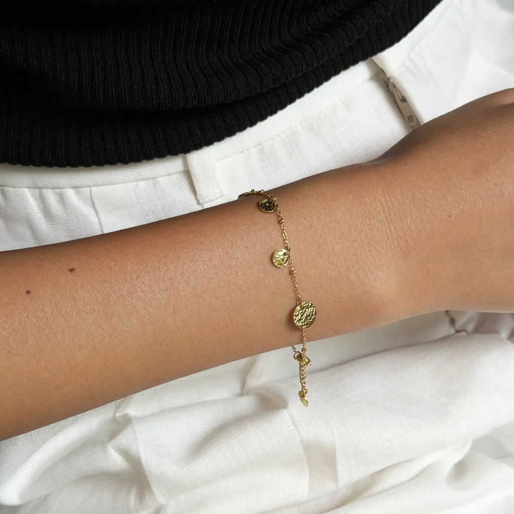 Aora Hammered Circular Bracelet