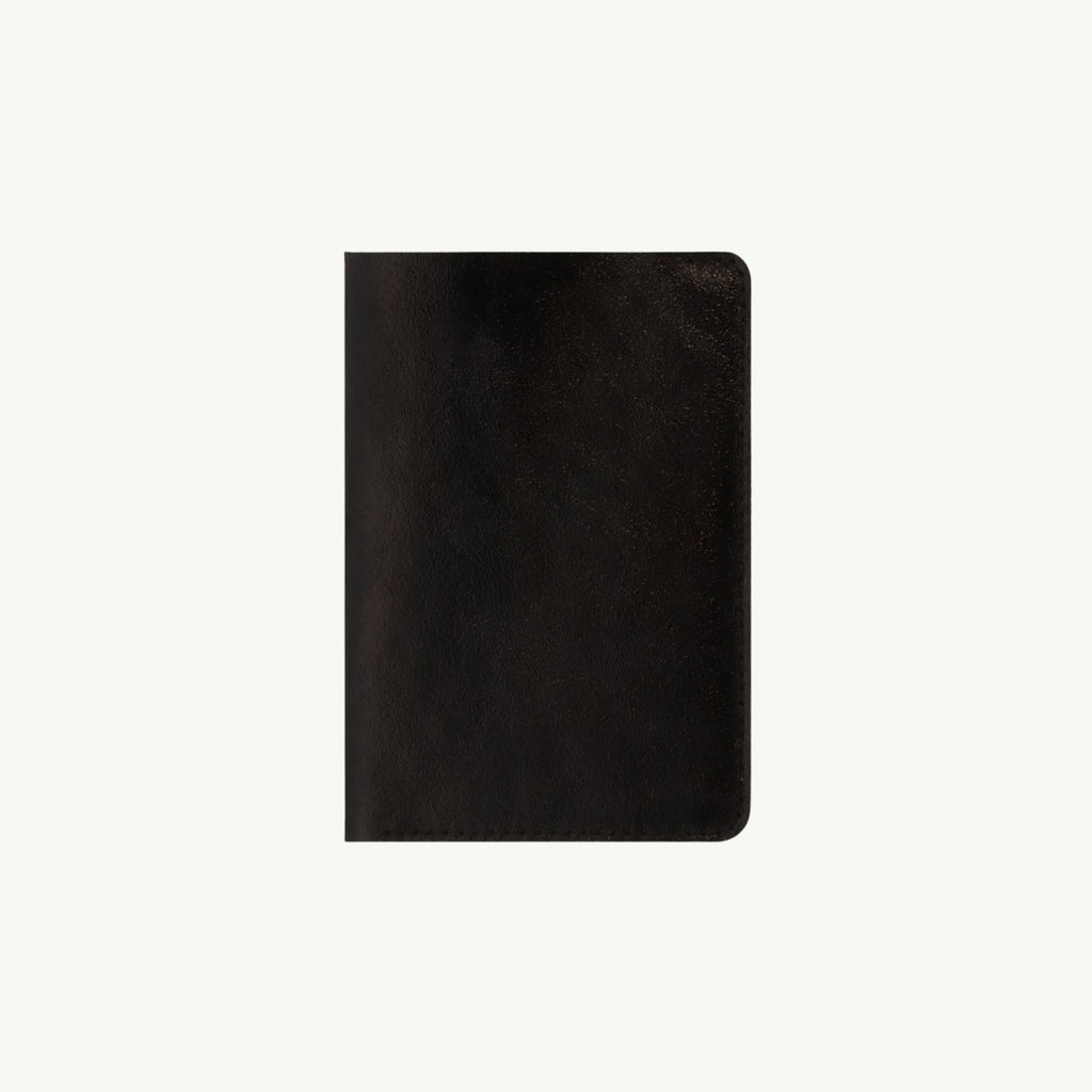 Iridescent Black Leather Passport Cover