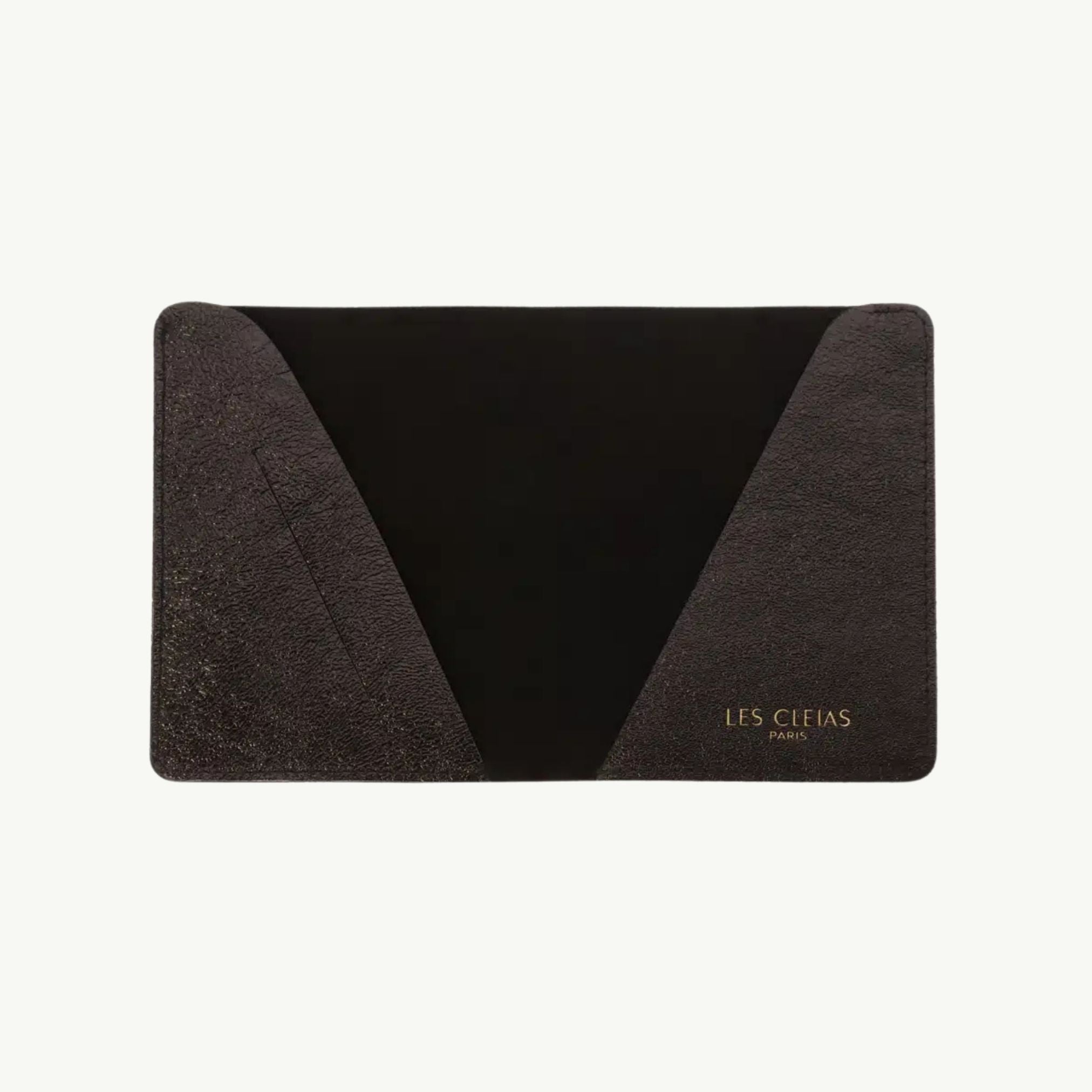 Iridescent Black Leather Passport Cover