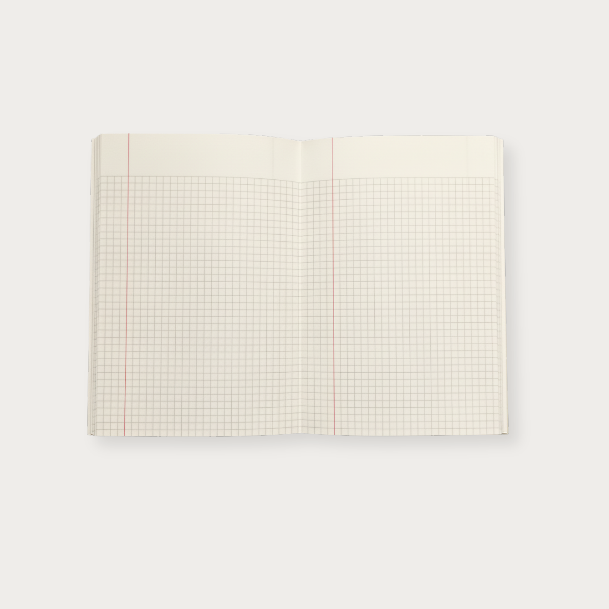 Grid-patterned notebook on a white background