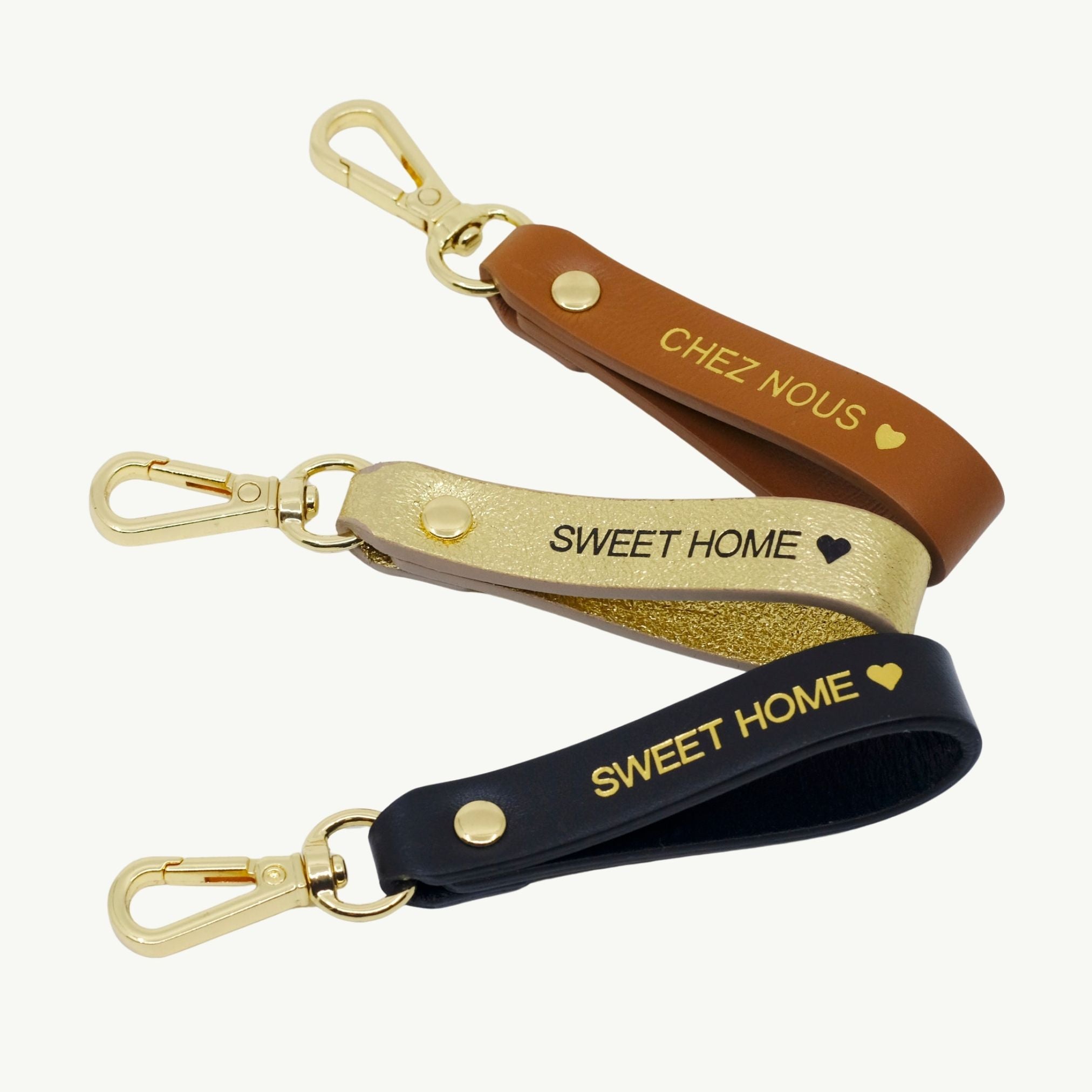 Leather Keychain "Chez Nous"