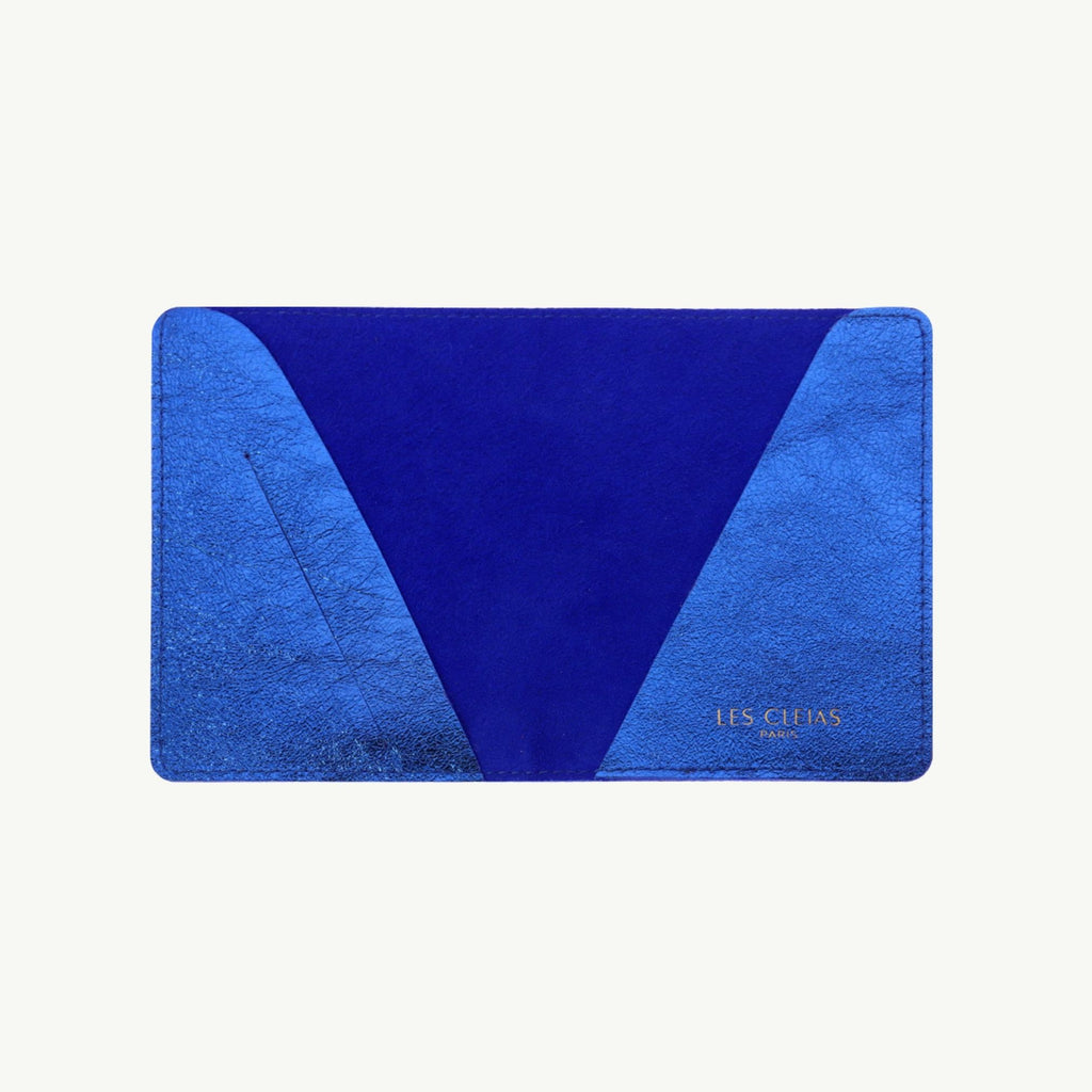 Electric Blue Leather Passport Cover