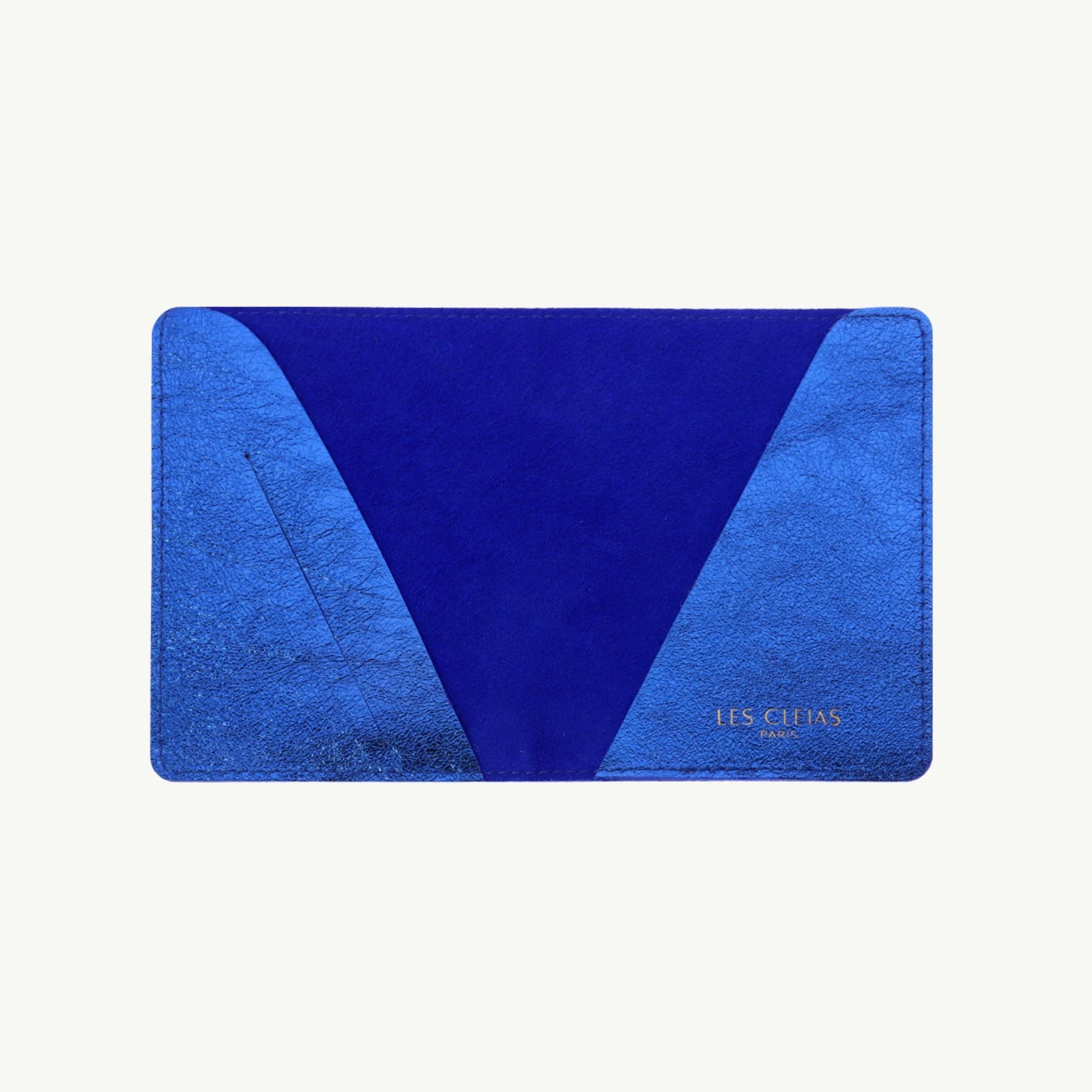 Electric Blue Leather Passport Cover