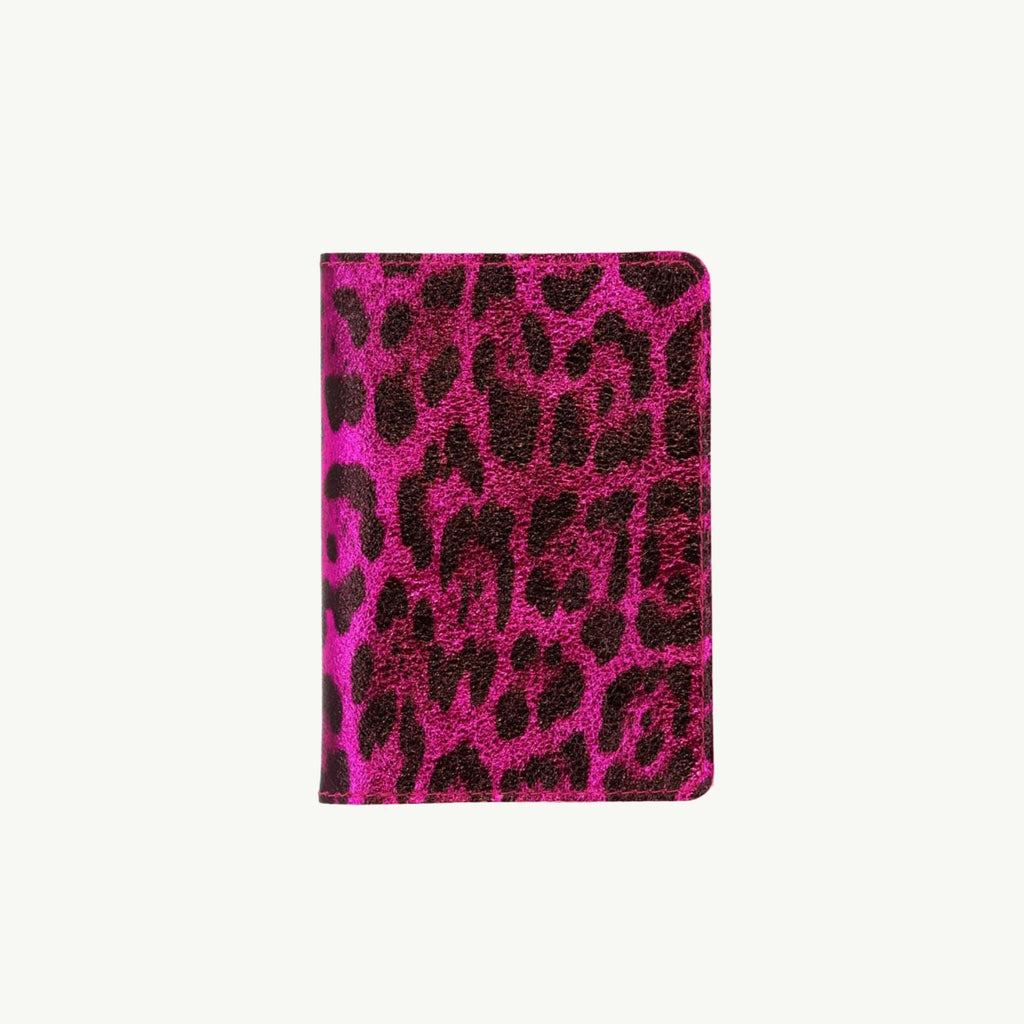 Fuchsia Leopard Leather Passport Cover