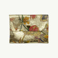 Floral Printed Gold Metallic Two Layer Wallet
