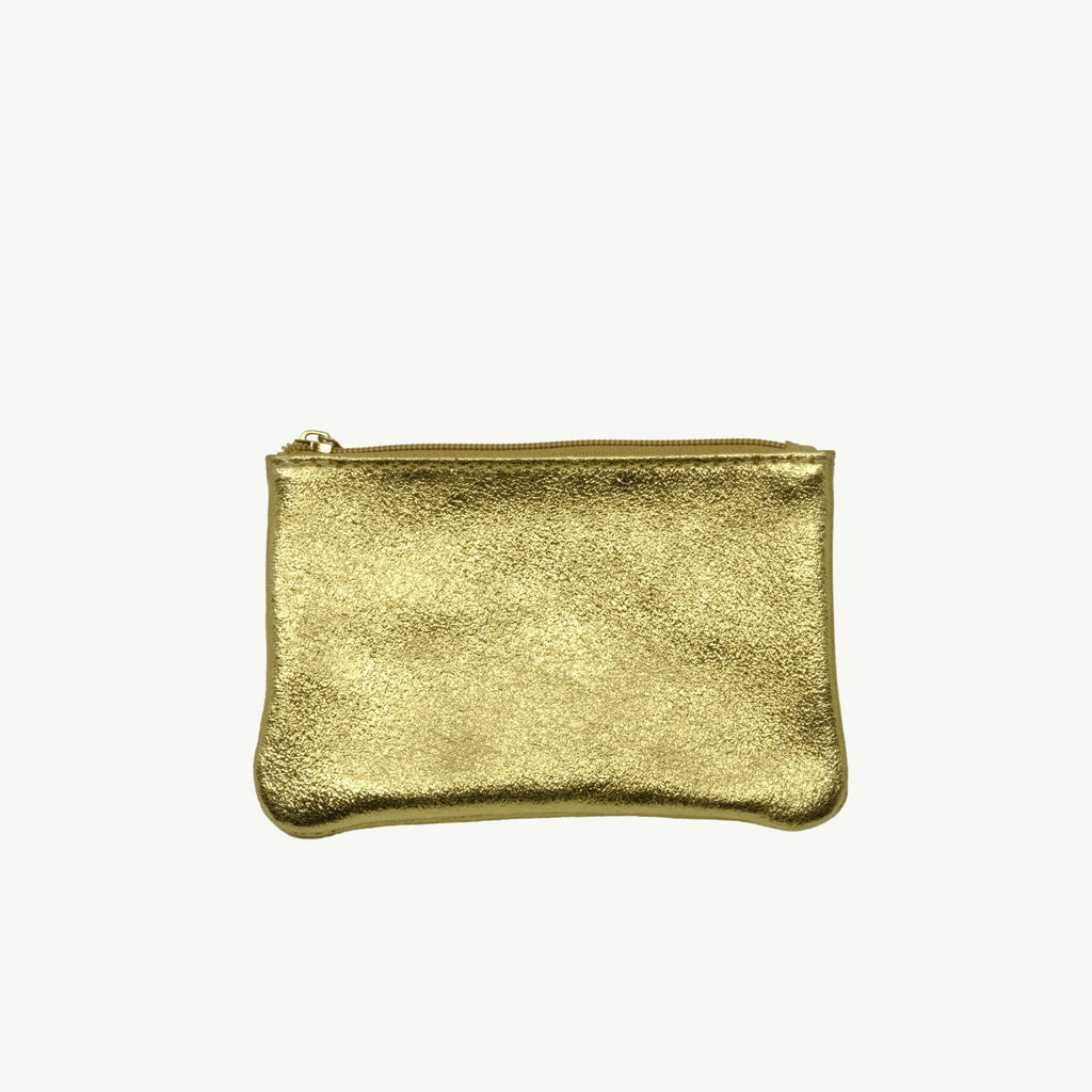 Gold Metallic Zip Pouch S