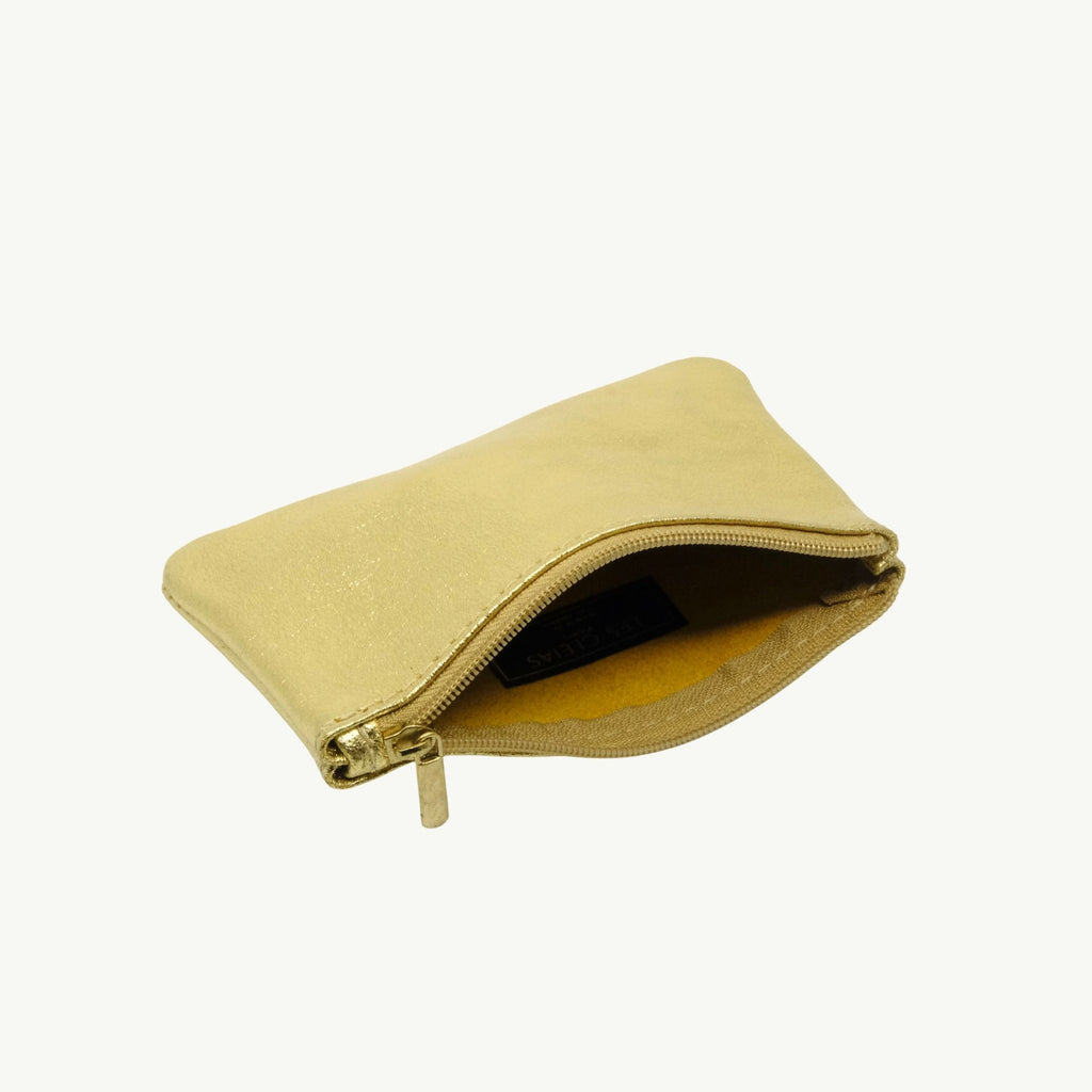 Gold Metallic Zip Pouch S