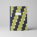 Notebook with geometric pattern on a gray background