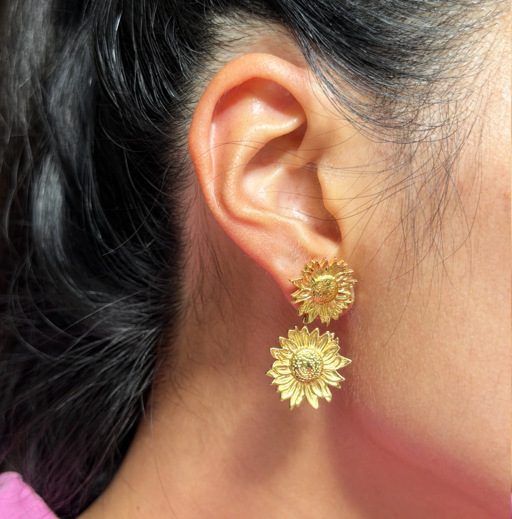 Harper Double Sunflow Earrings