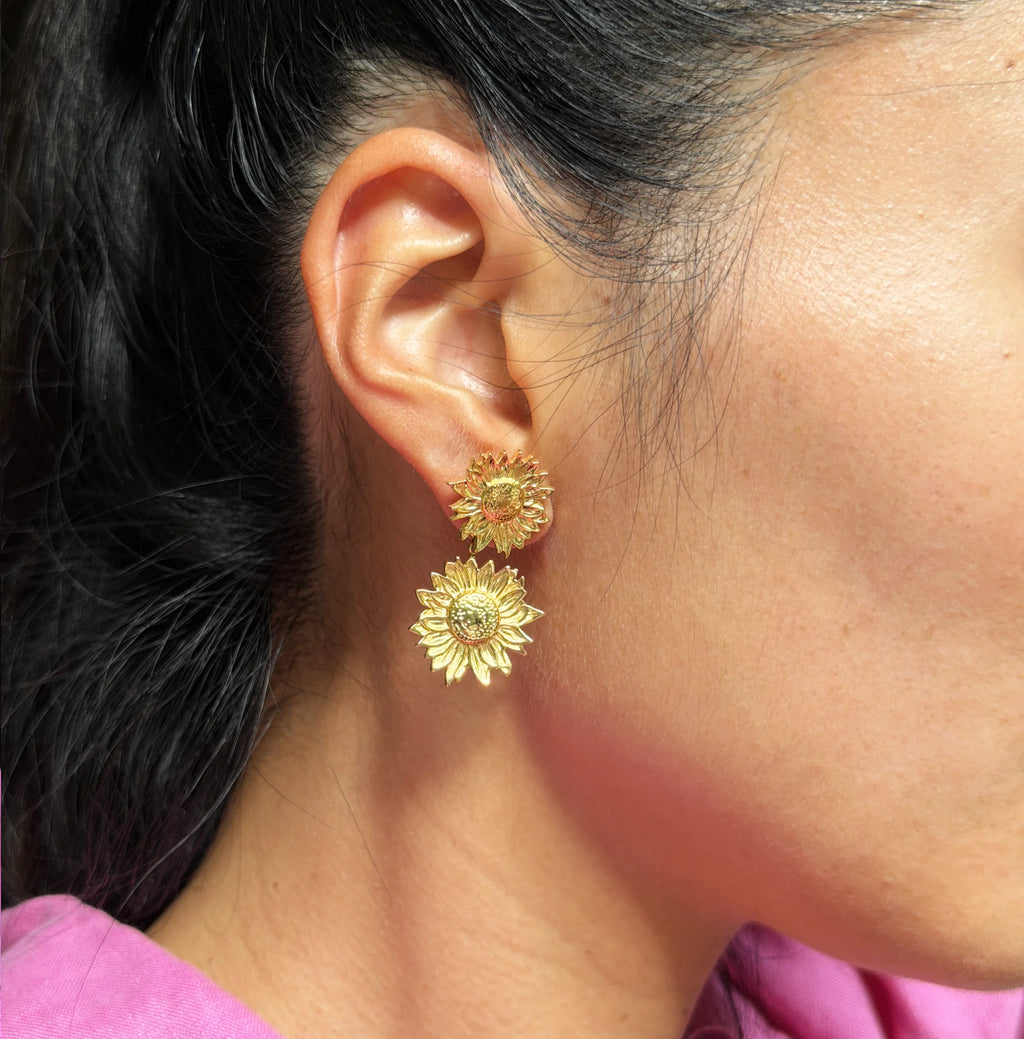 Harper Double Sunflow Earrings