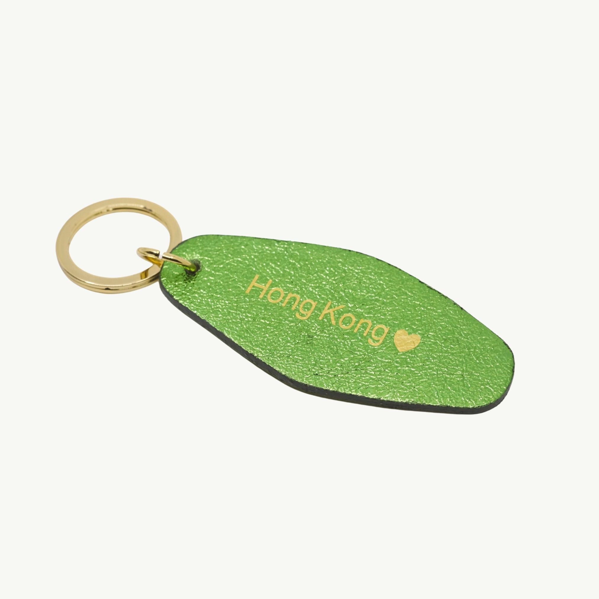 Hong Kong Iridescent Leather Keychain