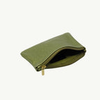 Khaki Metallic Zip Pouch S