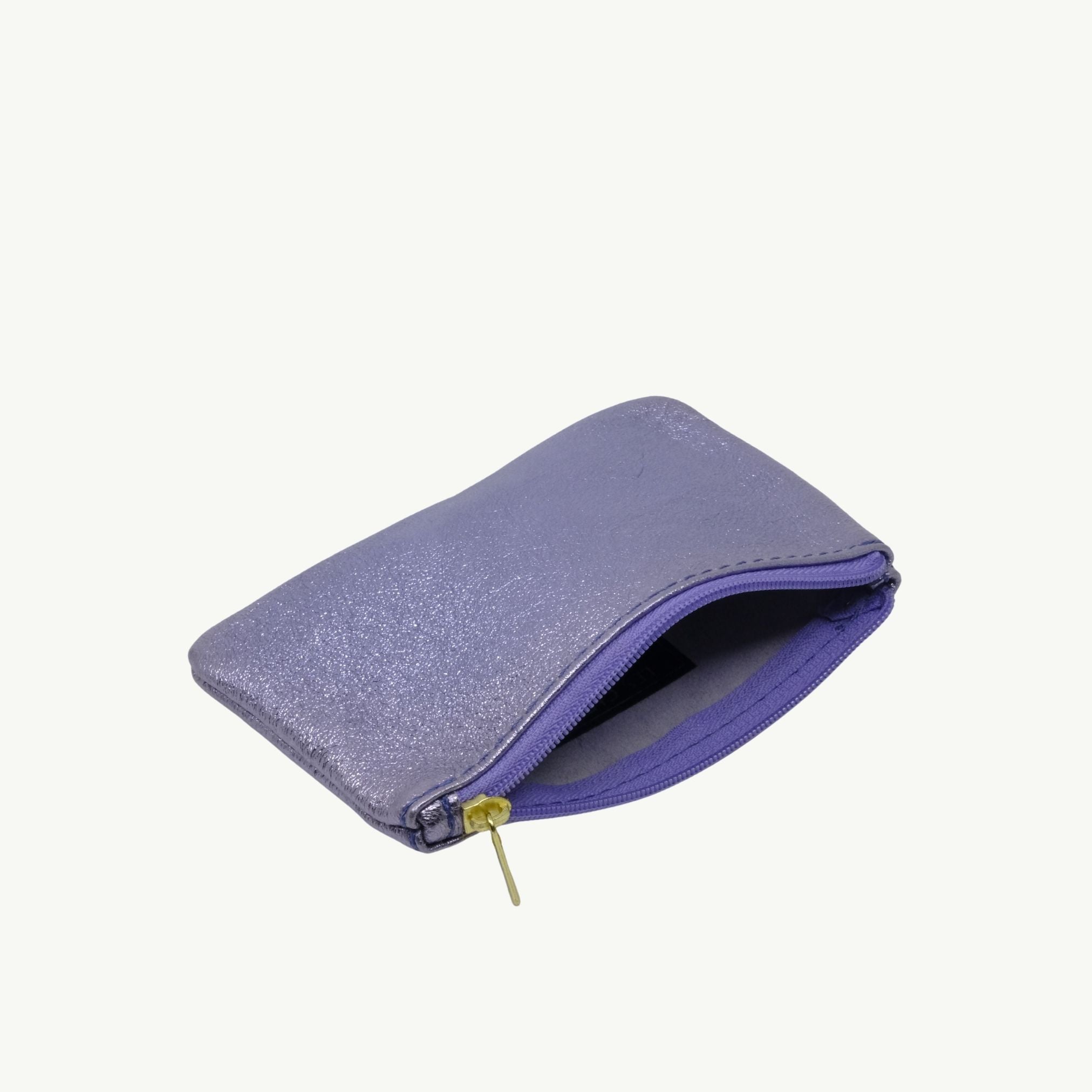 Lavender Metallic Zip Pouch S