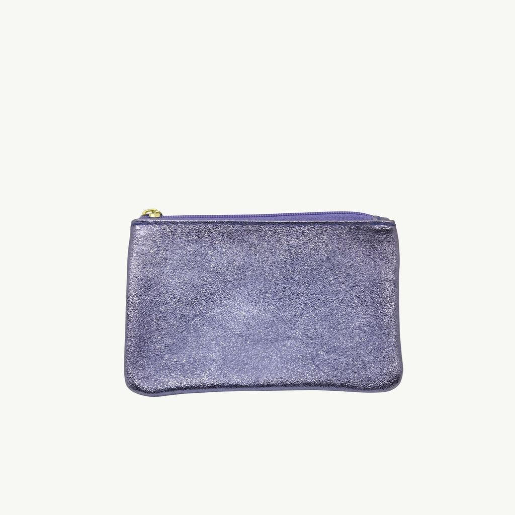 Lavender Metallic Zip Pouch S