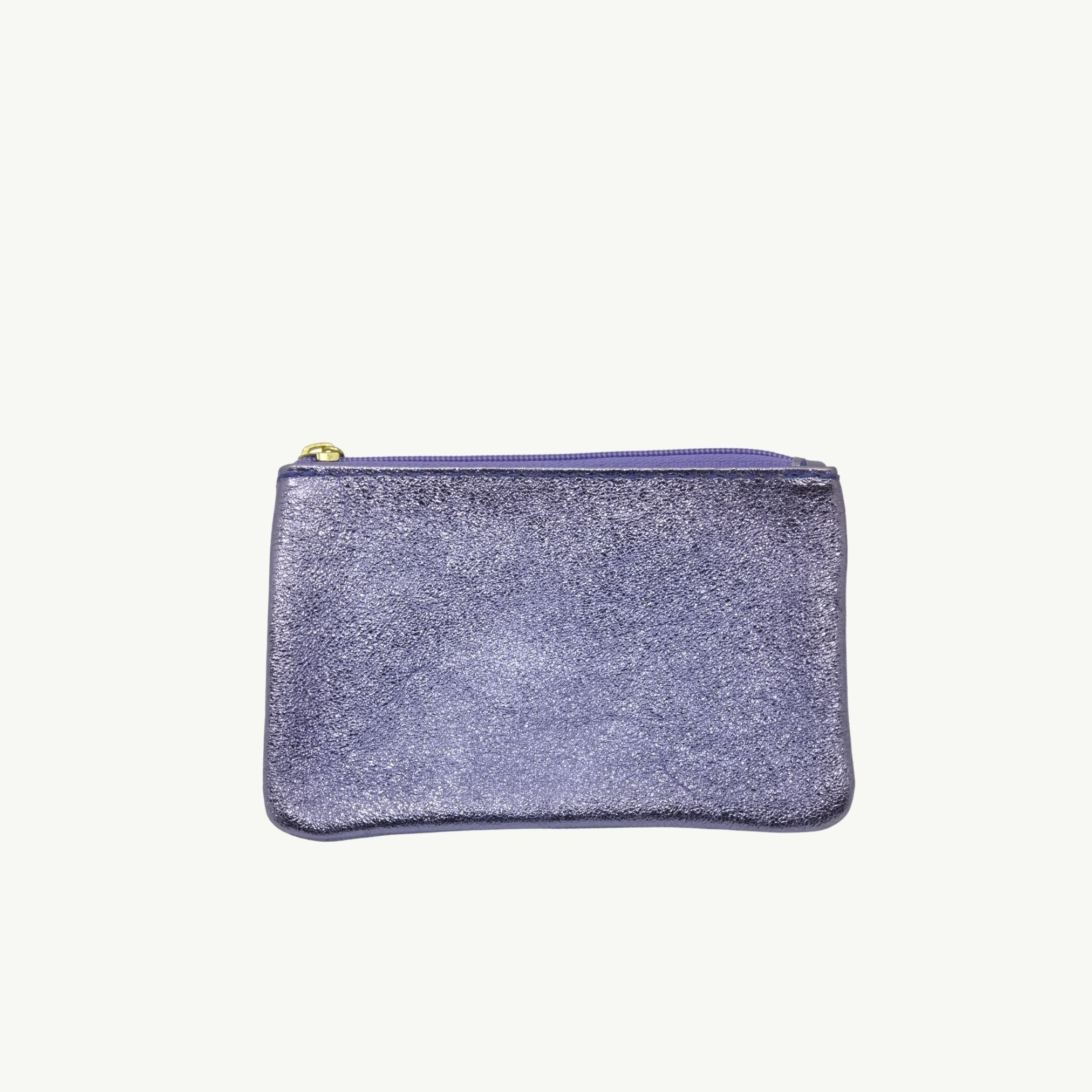 Lavender Metallic Zip Pouch S