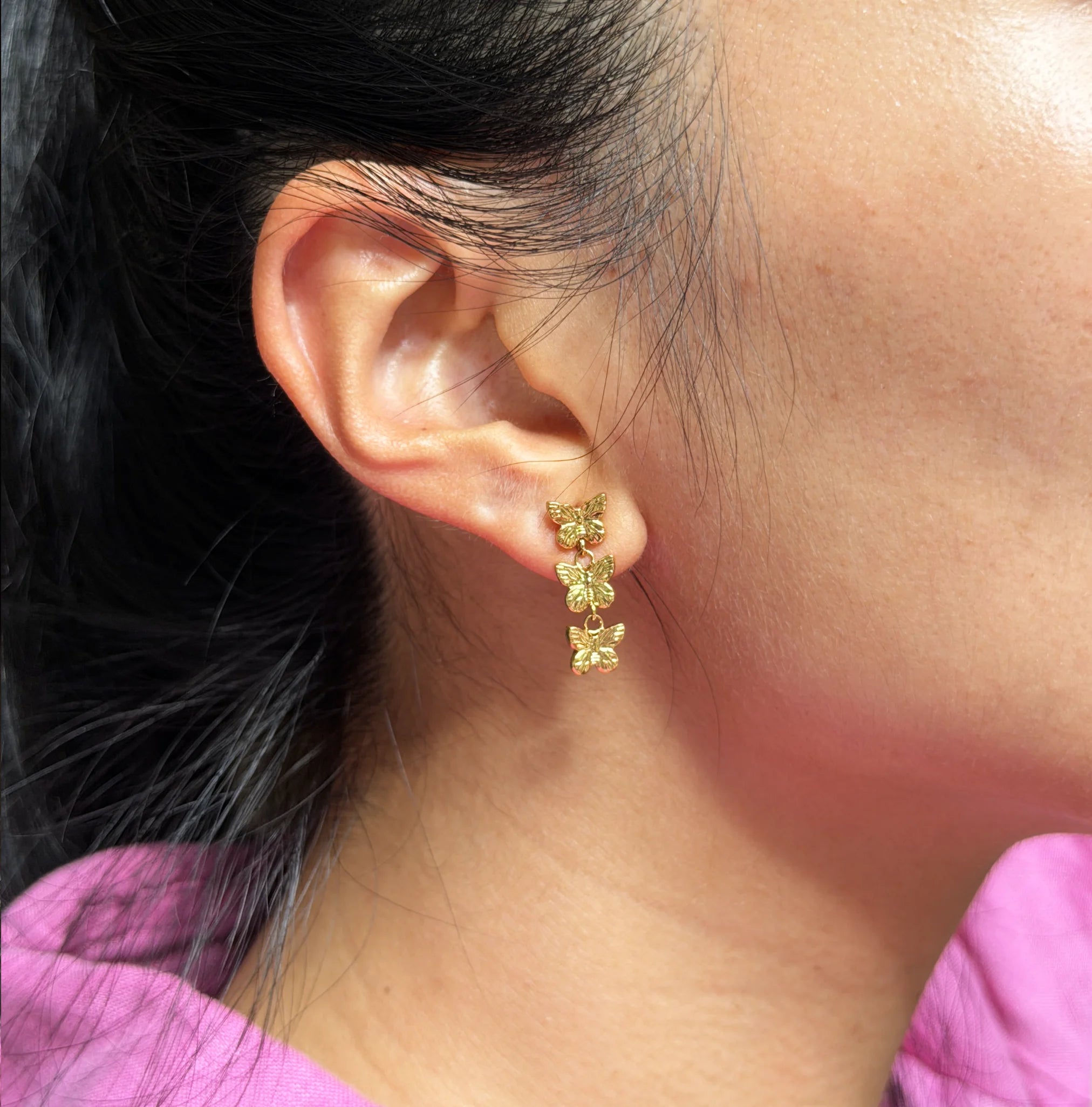 Louvia 3 butterflies Earrings