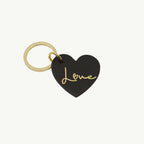 Printed Heart-Shaped Leather Keychain