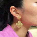 Lucine Hammered Clover Earrings