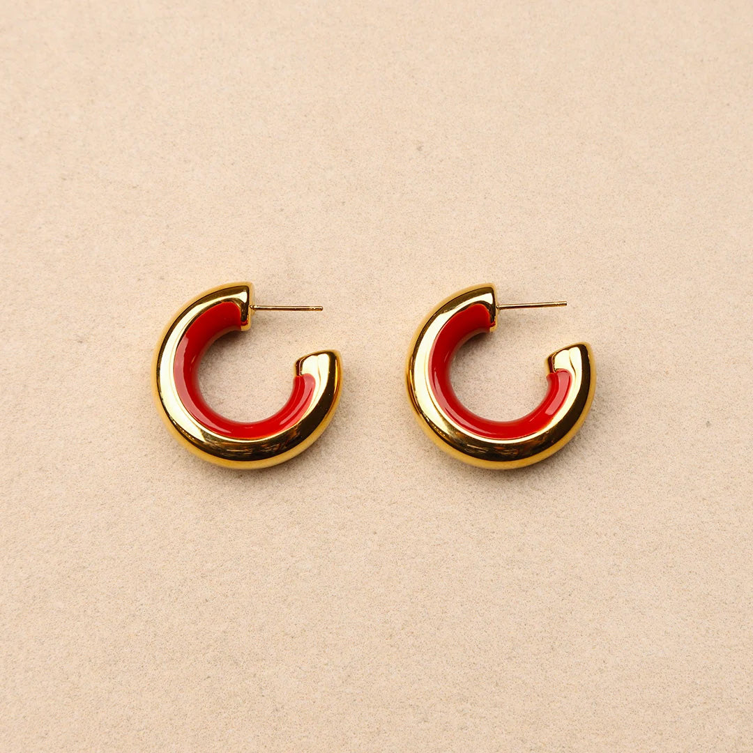 Bachira Enamel Inside Earrings