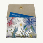 Floral Printed Silver Metallic Two Layer Wallet