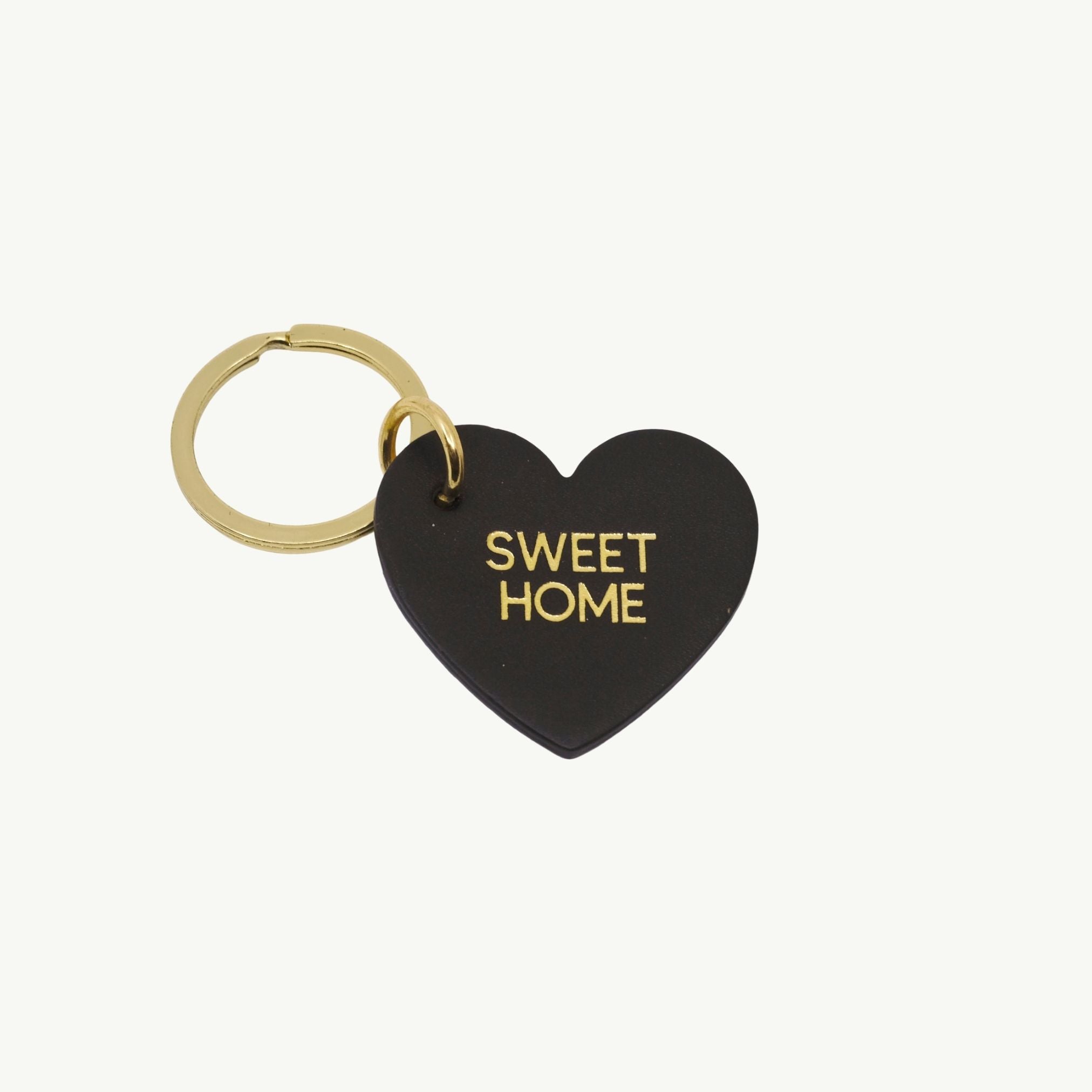 Printed Heart-Shaped Leather Keychain
