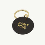 Printed round Leather Keychain "Sweet Home"