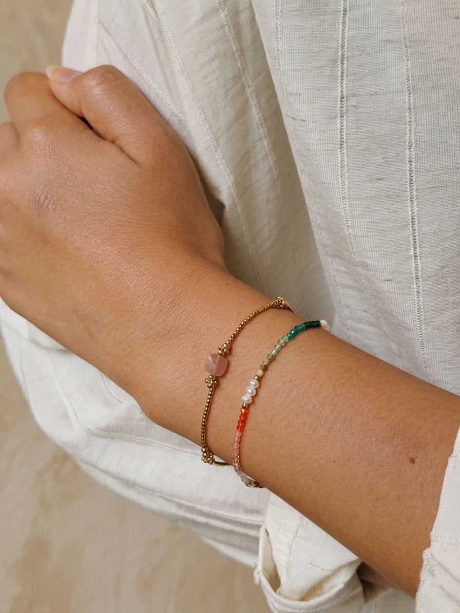 Thaisa Multicolor Gemstones Pearls Bracelet