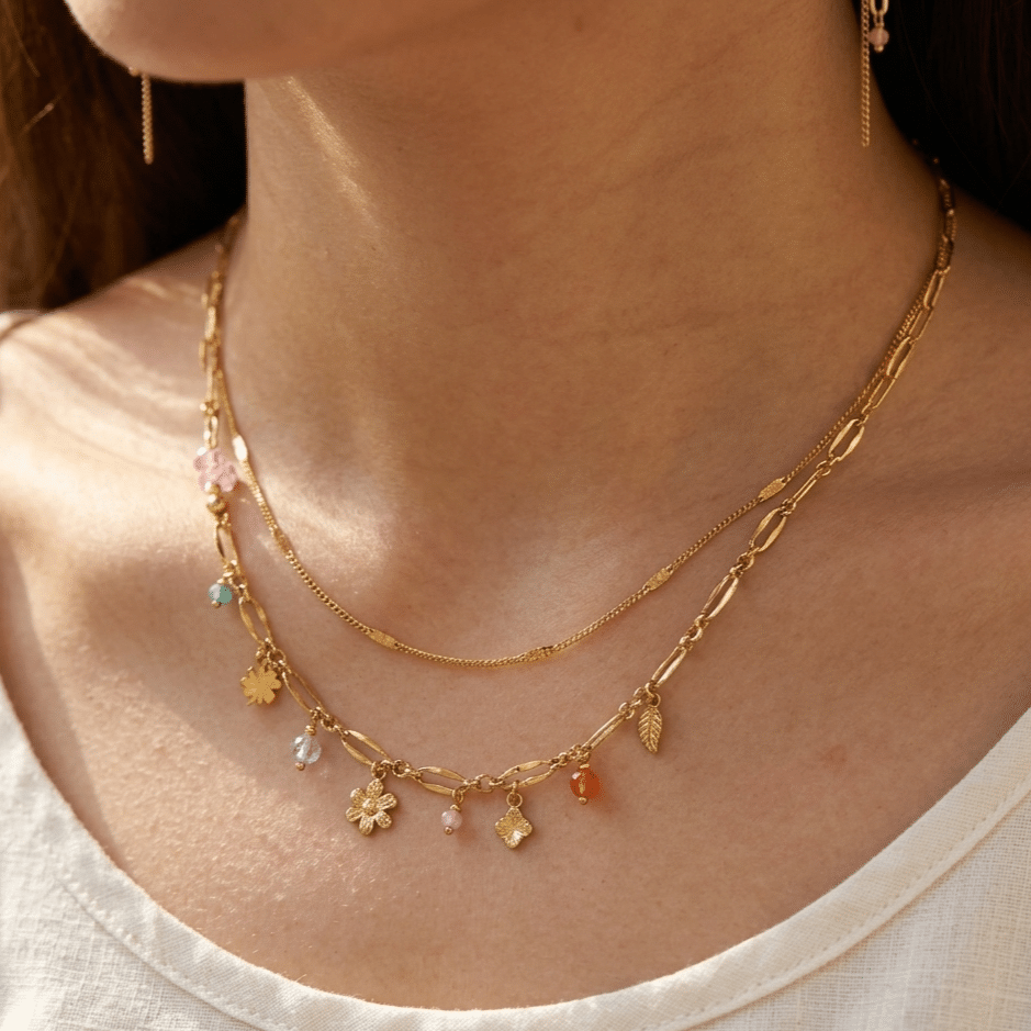 Thaleis Flower Double Row Necklace