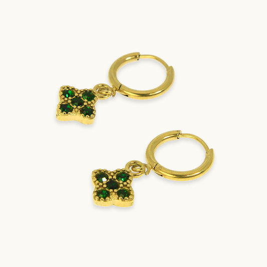 Clovers Rhinestones Earrings