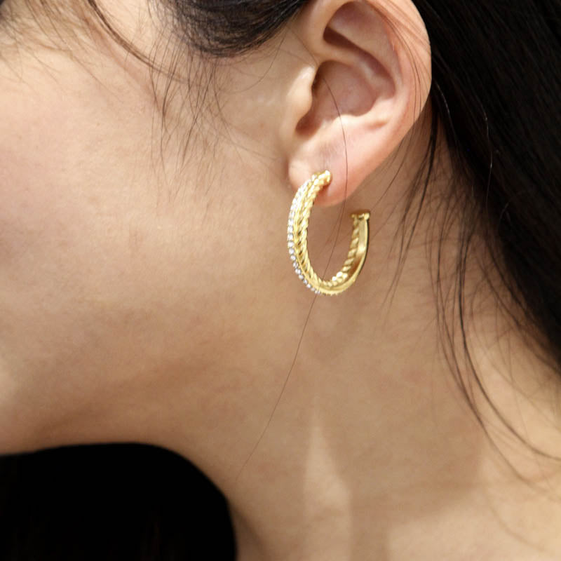 Dina Cristal Hoop Earrings
