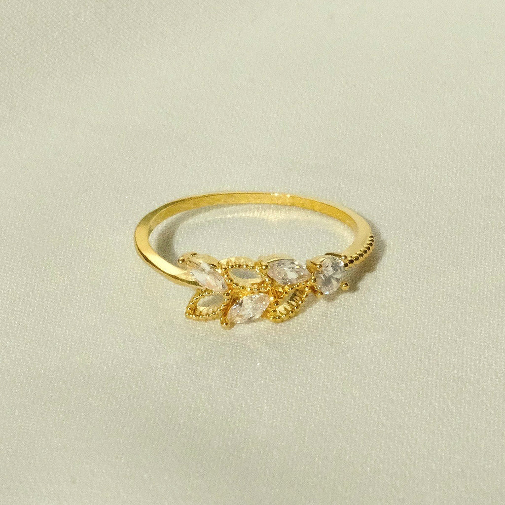 Leaves Zircon Ring