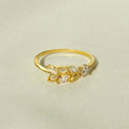 Leaves Zircon Ring